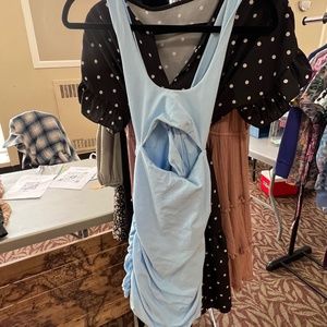 Baby blue cut out dress